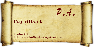 Puj Albert névjegykártya